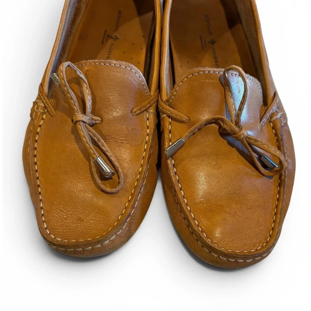 Mercanti Fiorentini Women's 8 Tan Leather Driving Loafers MF-3200 Made in Brazil